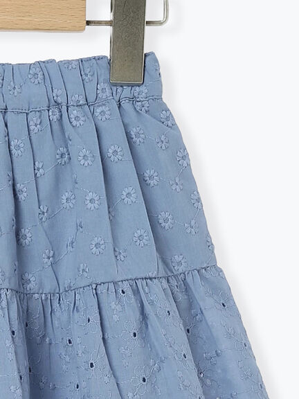 レース切替えティアードスカート（オフホワイト/ブルー）｜Samansa Mos2 Lagom（KIDS）（サマンサモスモス ラーゴム）通販