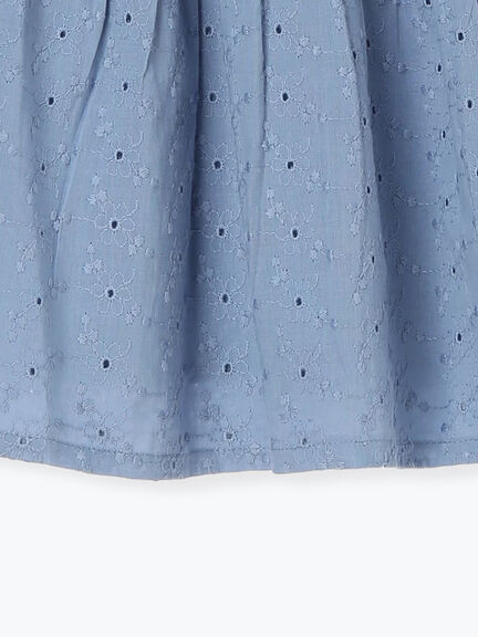 レース切替えティアードスカート（オフホワイト/ブルー）｜Samansa Mos2 Lagom（KIDS）（サマンサモスモス ラーゴム）通販