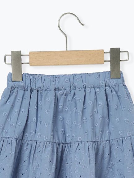 レース切替えティアードスカート（オフホワイト/ブルー）｜Samansa Mos2 Lagom（KIDS）（サマンサモスモス ラーゴム）通販