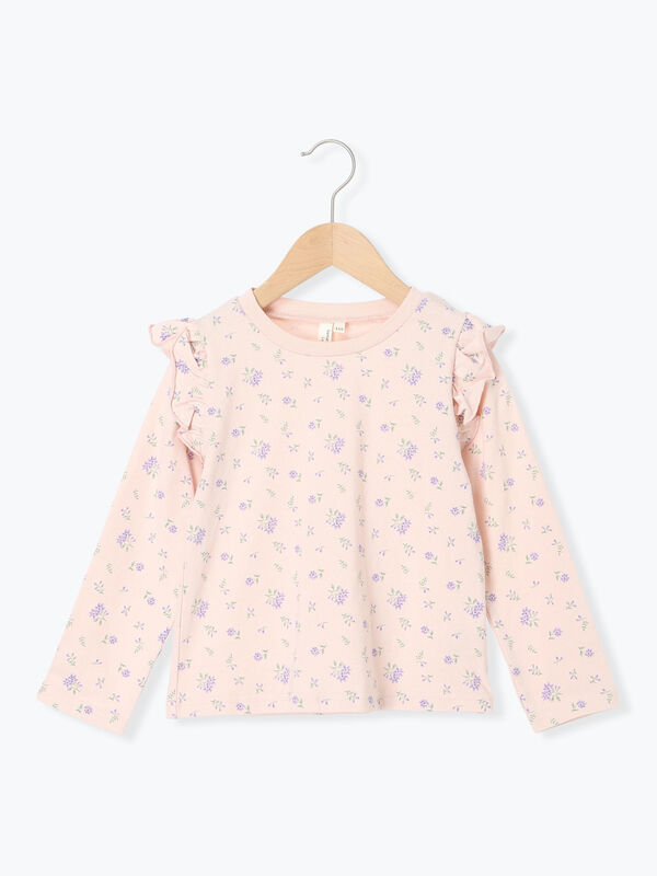 肩フリル花柄ロンT（ピンク）｜Samansa Mos2 Lagom（KIDS）（サマンサモスモス ラーゴム）通販