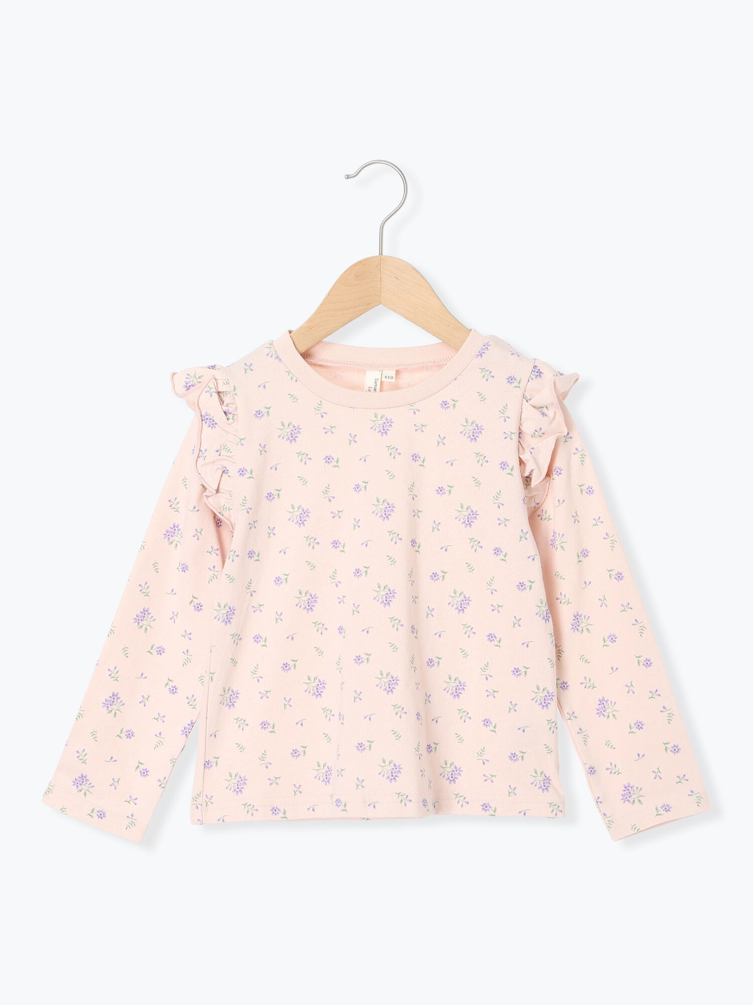 セール】 肩フリル花柄ロンT（オフホワイト/ピンク/トップス/Tシャツ
