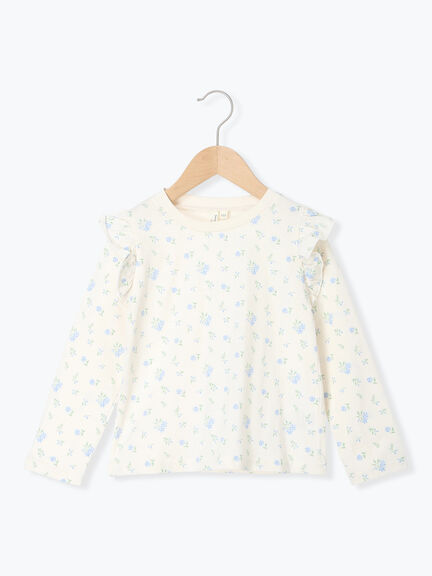 肩フリル花柄ロンT（オフホワイト/ピンク）｜Samansa Mos2 Lagom（KIDS）（サマンサモスモス ラーゴム）通販