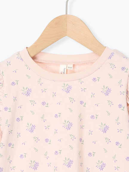 肩フリル花柄ロンT（オフホワイト/ピンク）｜Samansa Mos2 Lagom（KIDS）（サマンサモスモス ラーゴム）通販