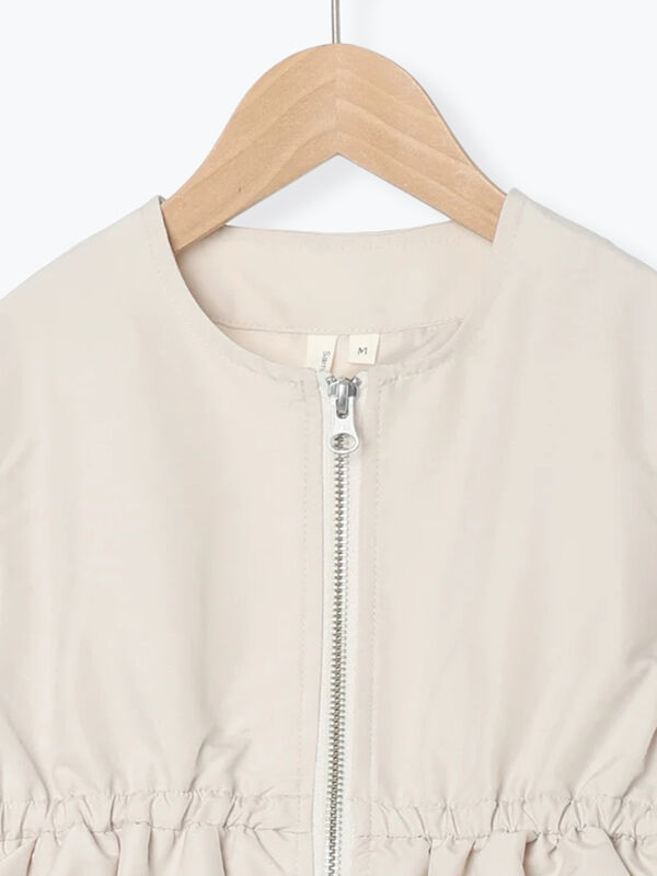 撥水】ティアードブルゾン（ピンク/ベージュ/アウター/ブルゾン