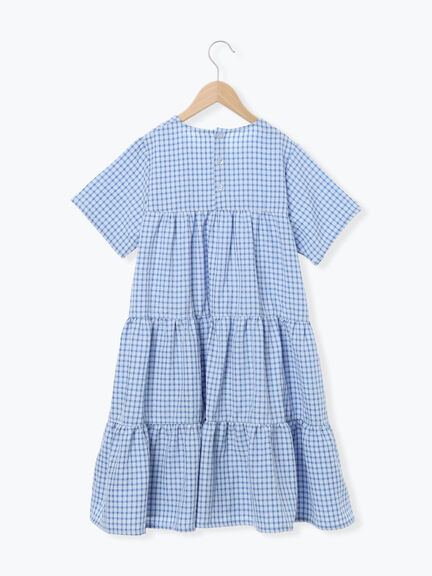【140・150】チェック柄ティアードワンピース（イエロー/ブルー）｜Samansa Mos2 Lagom（KIDS）（サマンサモスモス ラーゴム）通販