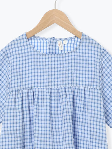 【140・150】チェック柄ティアードワンピース（イエロー/ブルー）｜Samansa Mos2 Lagom（KIDS）（サマンサモスモス ラーゴム）通販
