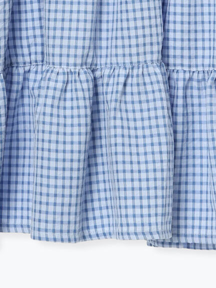 【140・150】チェック柄ティアードワンピース（イエロー/ブルー）｜Samansa Mos2 Lagom（KIDS）（サマンサモスモス ラーゴム）通販