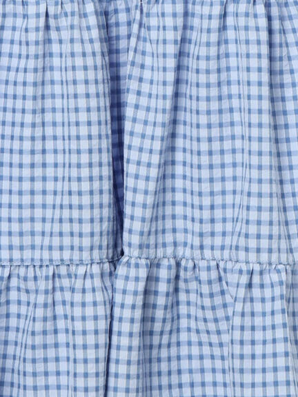 【140・150】チェック柄ティアードワンピース（イエロー/ブルー）｜Samansa Mos2 Lagom（KIDS）（サマンサモスモス ラーゴム）通販