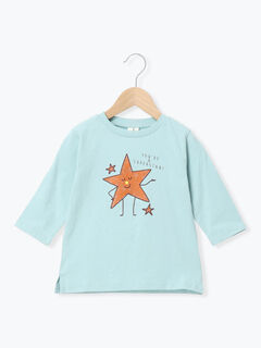 セール】 星プリント7分袖T（オレンジ/グリーン/トップス/Tシャツ