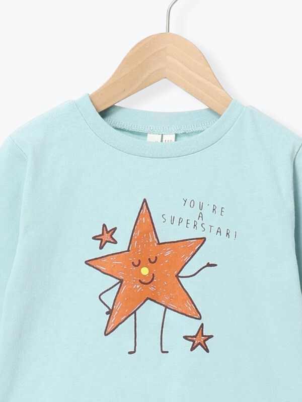 セール】 星プリント7分袖T（オレンジ/グリーン/トップス/Tシャツ