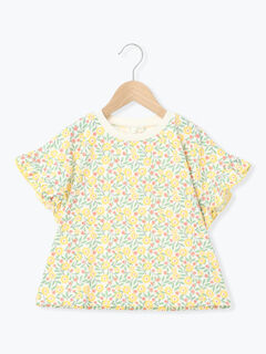 セール】 花柄袖フリルTシャツ（イエロー/ラベンダー/トップス/Tシャツ