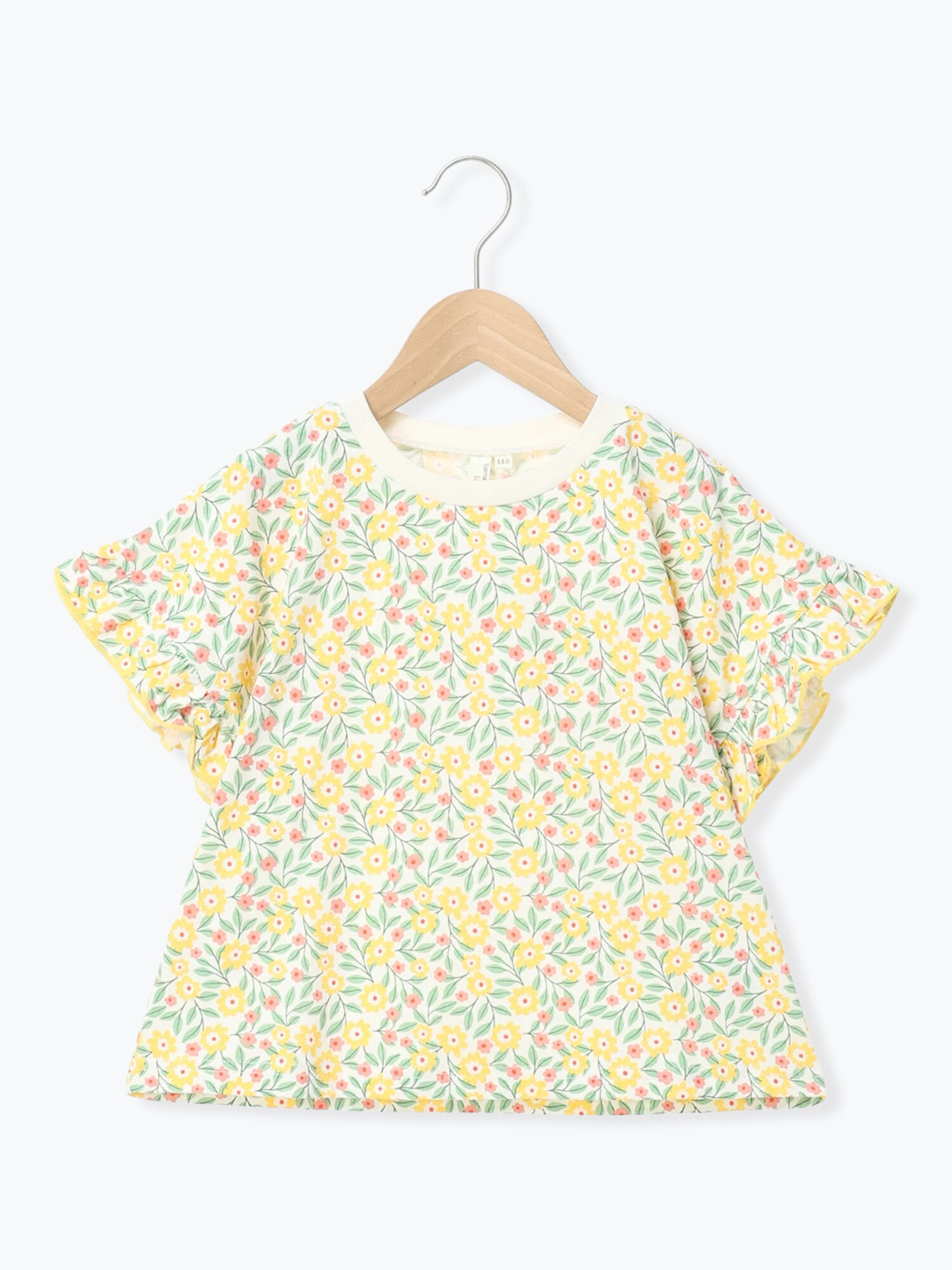 セール】 花柄袖フリルTシャツ（イエロー/ラベンダー/トップス/Tシャツ
