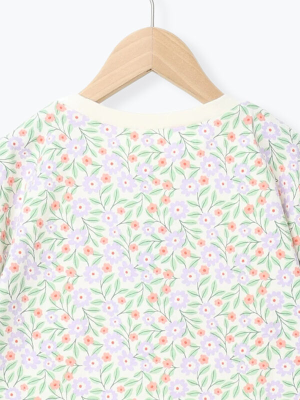 セール】 花柄袖フリルTシャツ（イエロー/ラベンダー/トップス/Tシャツ