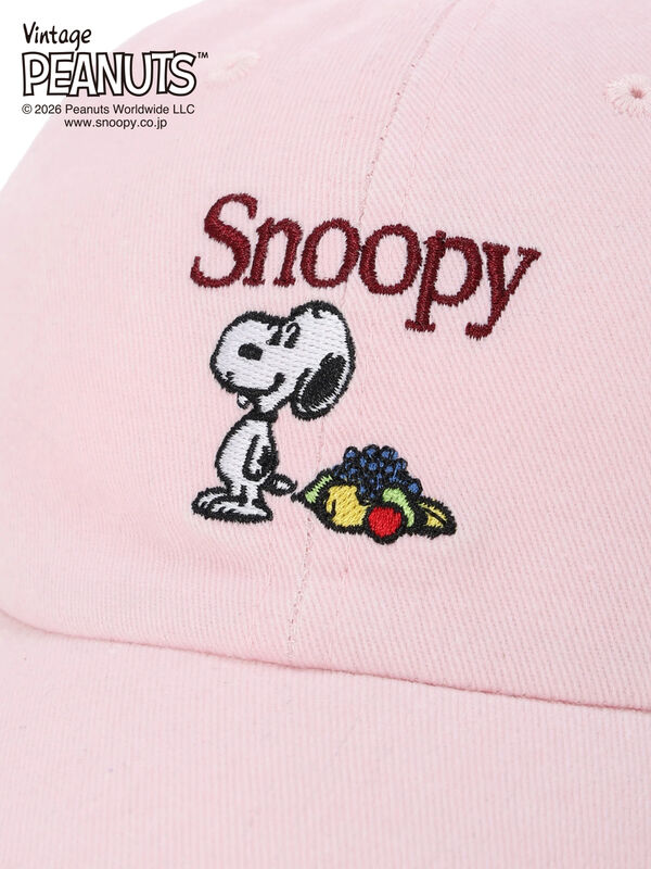 FRUIT OF THE LOOM】PEANUTS 刺繍キャップ（ピンク/ネイビー