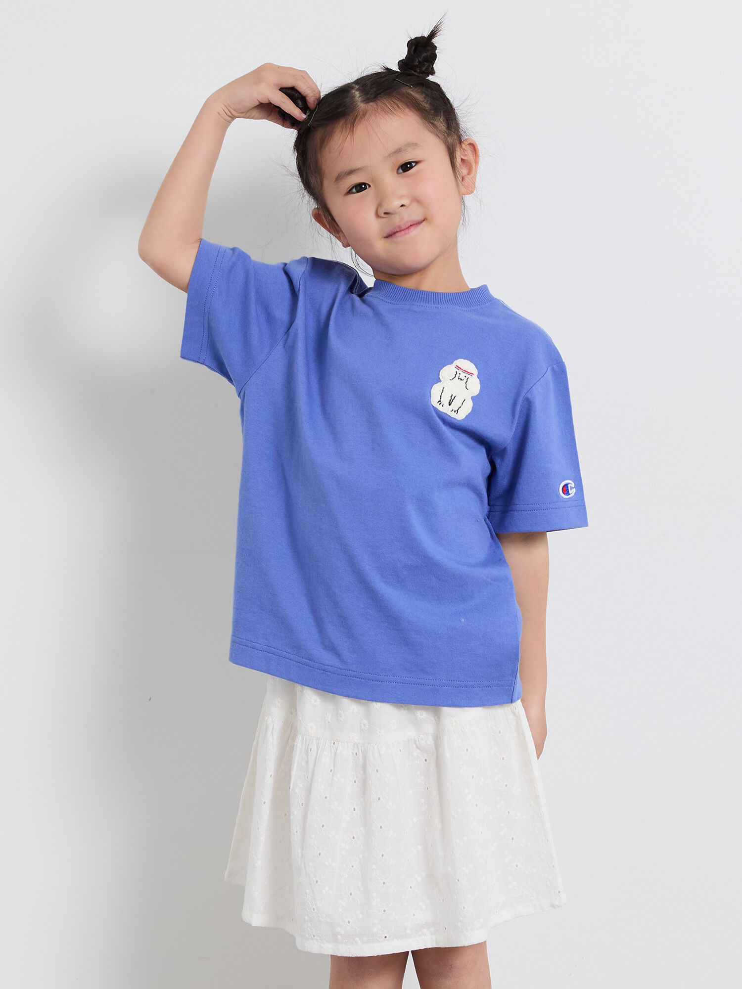 Champion】さがら刺繍Tシャツ（ブルー/TOPグレー/トップス/Tシャツ