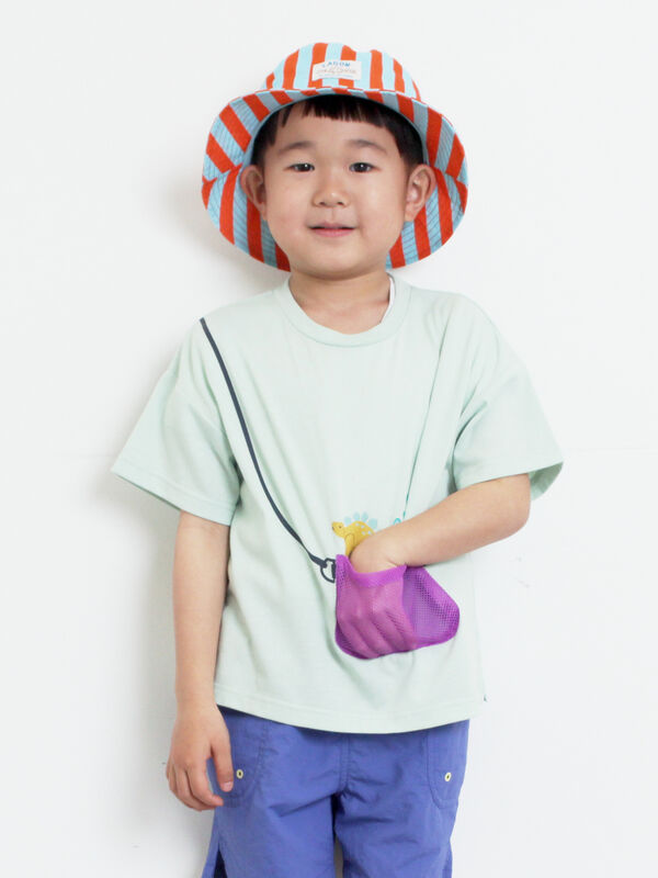 期間限定】 【吸水速乾】メッシュポケット恐竜Tシャツ（レッド