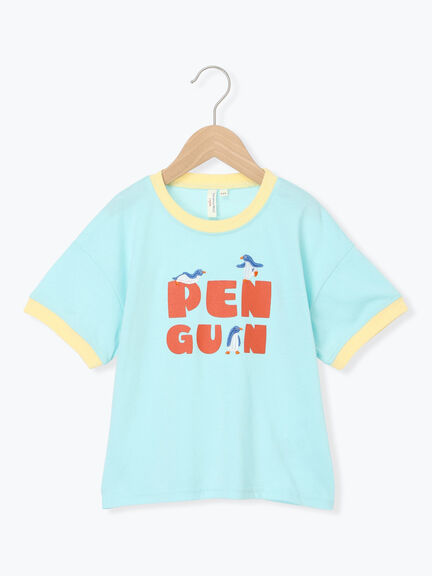吸水速乾】ペンギンロゴTシャツ（ターコイズブルー/ネイビー/トップス