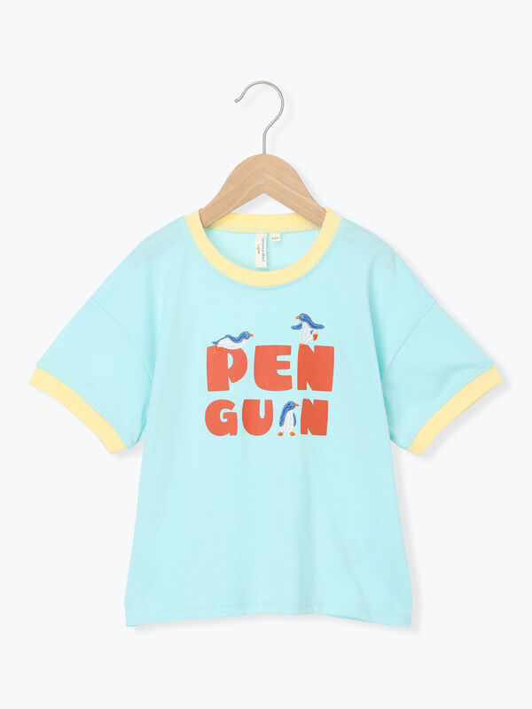 吸水速乾】ペンギンロゴTシャツ（ターコイズブルー/ネイビー/トップス