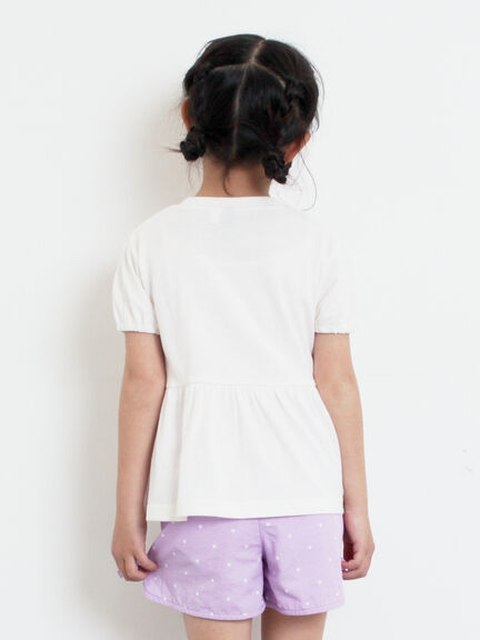 【吸水速乾】サクランボさがら刺繍Tシャツ（オフホワイト/ピンク）｜Samansa Mos2 Lagom（KIDS）（サマンサモスモス ラーゴム）通販