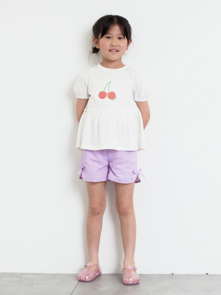 【吸水速乾】サクランボさがら刺繍Tシャツ（オフホワイト/ピンク）｜Samansa Mos2 Lagom（KIDS）（サマンサモスモス ラーゴム）通販