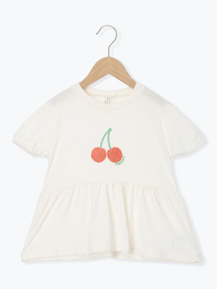 【吸水速乾】サクランボさがら刺繍Tシャツ（オフホワイト/ピンク）｜Samansa Mos2 Lagom（KIDS）（サマンサモスモス ラーゴム）通販