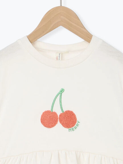 【吸水速乾】サクランボさがら刺繍Tシャツ（オフホワイト/ピンク）｜Samansa Mos2 Lagom（KIDS）（サマンサモスモス ラーゴム）通販
