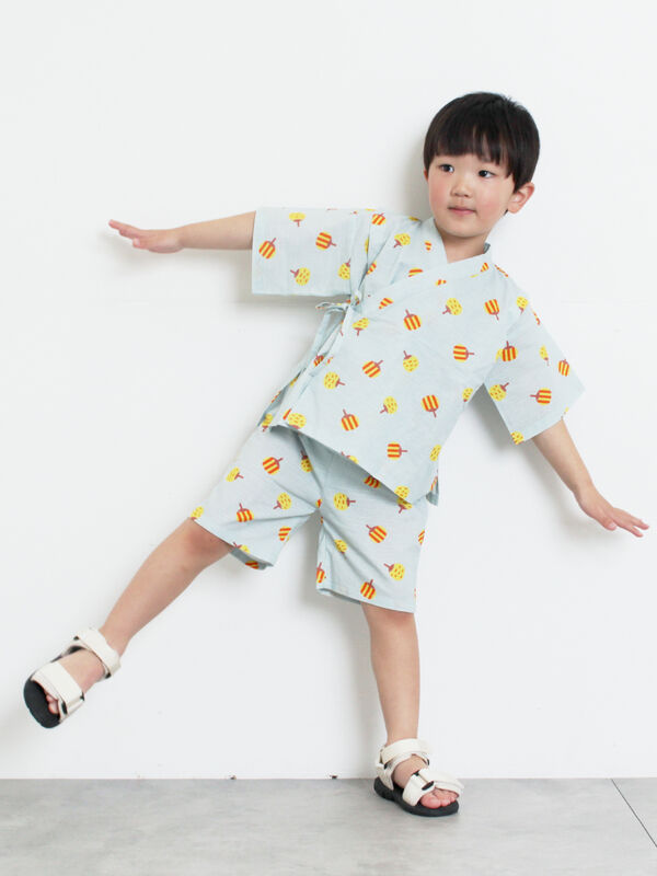 ヒス、カラフル総柄キャミ更にお値下げ！！ うちわ柄甚平（ミント/ブルー/浴衣/浴衣）| Samansa Mos2 Lagom（KIDS
