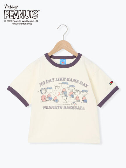 FRUIT OF THE LOOM】PEANUTS プリントリンガーT（オフホワイト