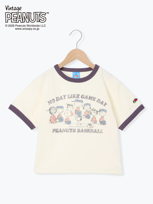 FRUIT OF THE LOOM】PEANUTS プリントリンガーT（オフホワイト