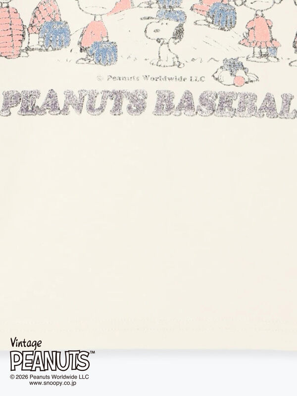 FRUIT OF THE LOOM】PEANUTS プリントリンガーT（オフホワイト