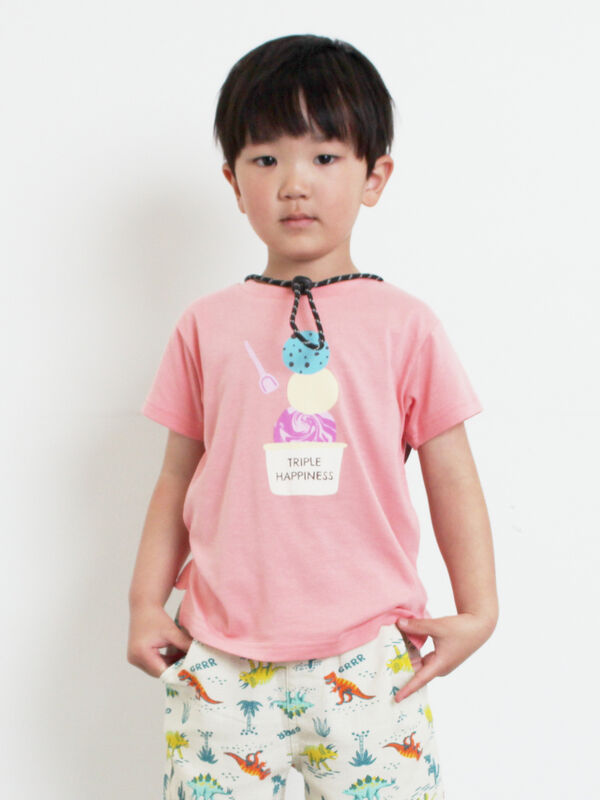 セール】 【吸水速乾】アイスプリントTシャツ（ピンク/サックスブルー