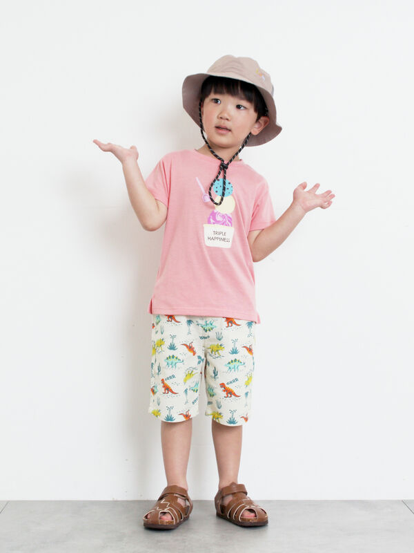セール】 【吸水速乾】アイスプリントTシャツ（ピンク/サックスブルー