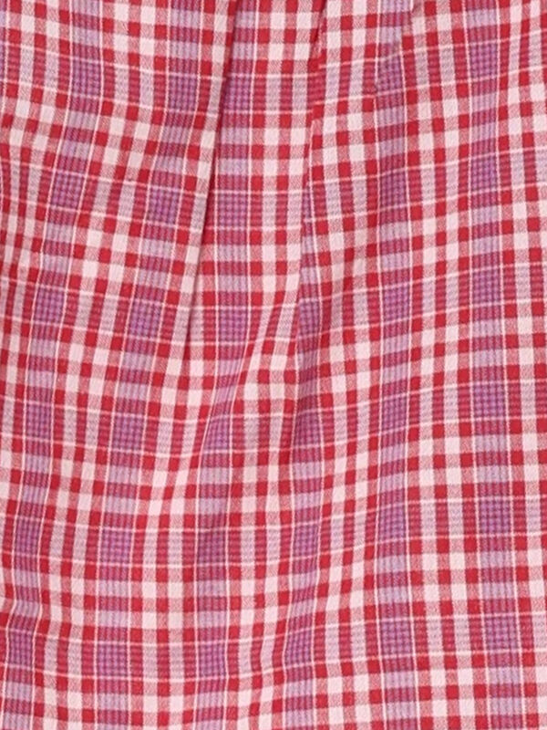 ☆チェックショートパンツ(セットアップ可)（レッド/イエロー/ボトムス