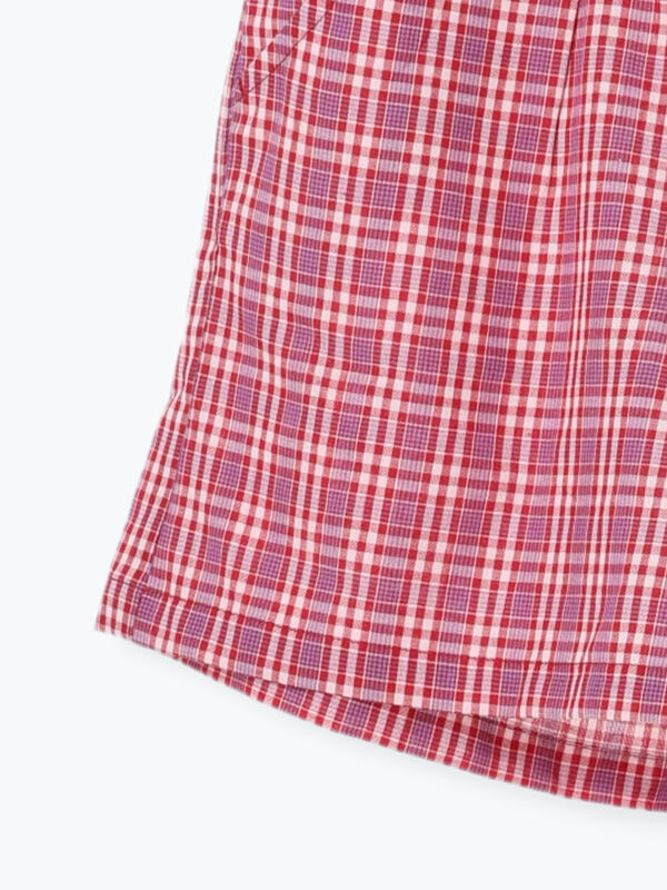 140・150】チェックショートパンツ(セットアップ可)（レッド/イエロー