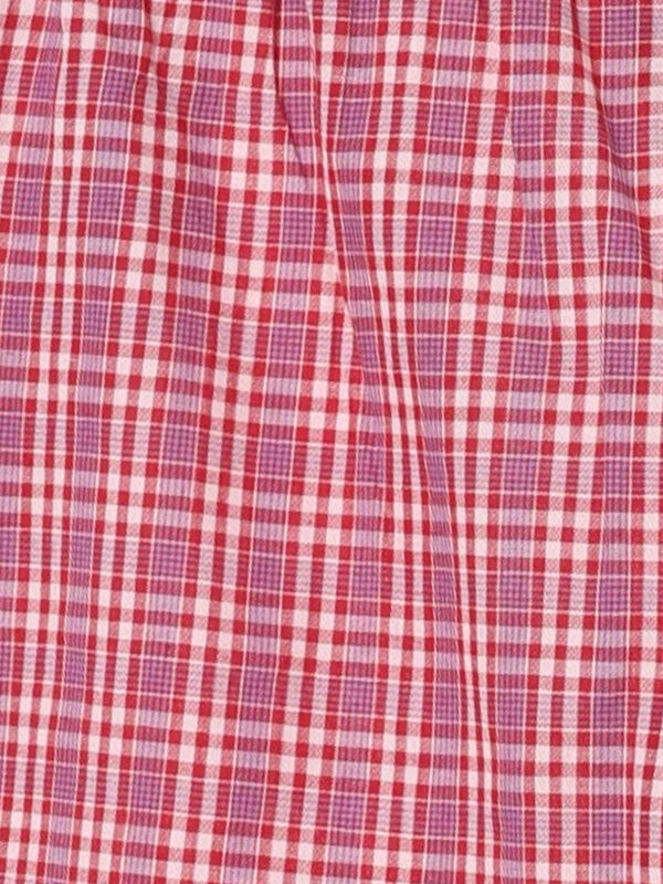 140・150】チェックショートパンツ(セットアップ可)（レッド/イエロー
