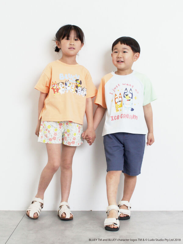 ブルーイ】プリントTシャツ（オレンジ/ミント/トップス/Tシャツ