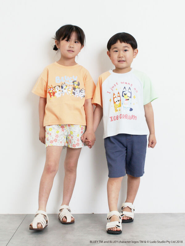 ブルーイ】プリントTシャツ（オレンジ/ミント/トップス/Tシャツ
