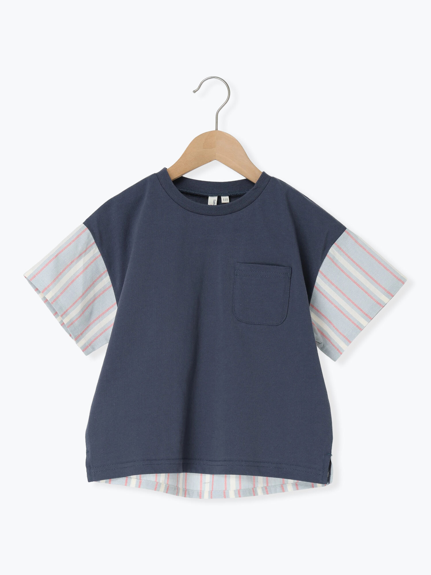   DENIM ストライプTシャツ 2枚セット ☆ストライプ切替Tシャツ（レッド/ミント/トップス/Tシャツ）| Samansa