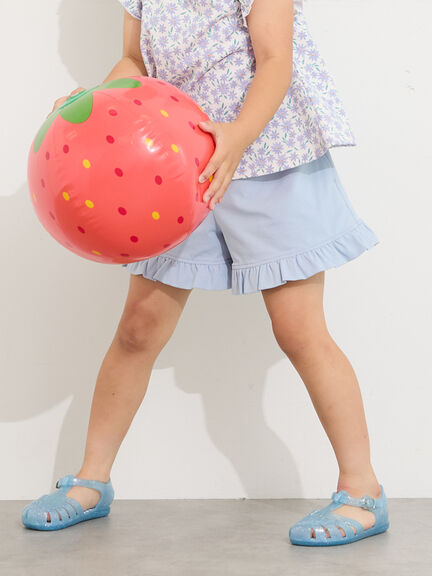 yukiemonn ベージュ フリル付きポケット キュロット 吸水速乾】裾フリルキュロット（ベージュ/サックスブルー/ボトムス