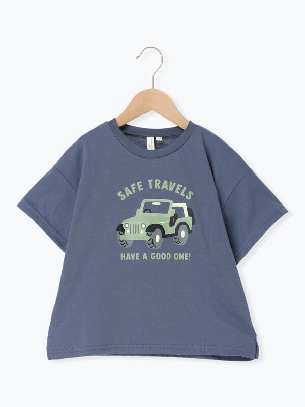 ♡yomoyomo♡　サマーセール品 セール】 【吸水速乾】車プリントTシャツ（イエロー/ブルー/ネイビー