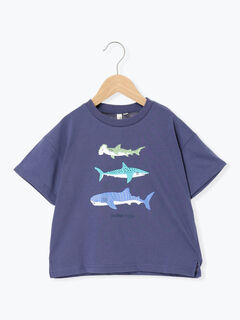 【希少】GANRYU COMME des GARÇONS 総柄Tシャツ　サメ刺繍 吸水速乾】ゾウ刺繍Tシャツ（イエロー/パープル/トップス/Tシャツ