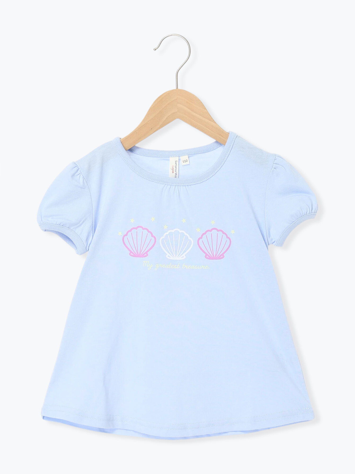 吸水速乾】貝殻プリントTシャツ（サックスブルー/ラベンダー/トップス