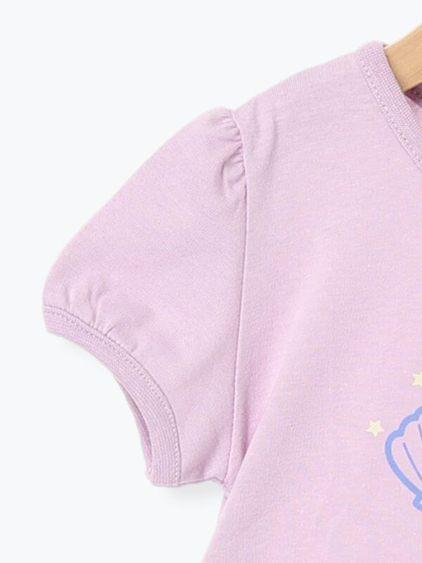 吸水速乾】貝殻プリントTシャツ（サックスブルー/ラベンダー/トップス