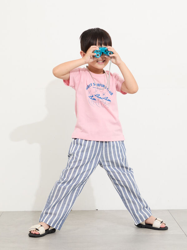 セール】 【吸水速乾】サーフィンプリントTシャツ（ピンク/ブルー