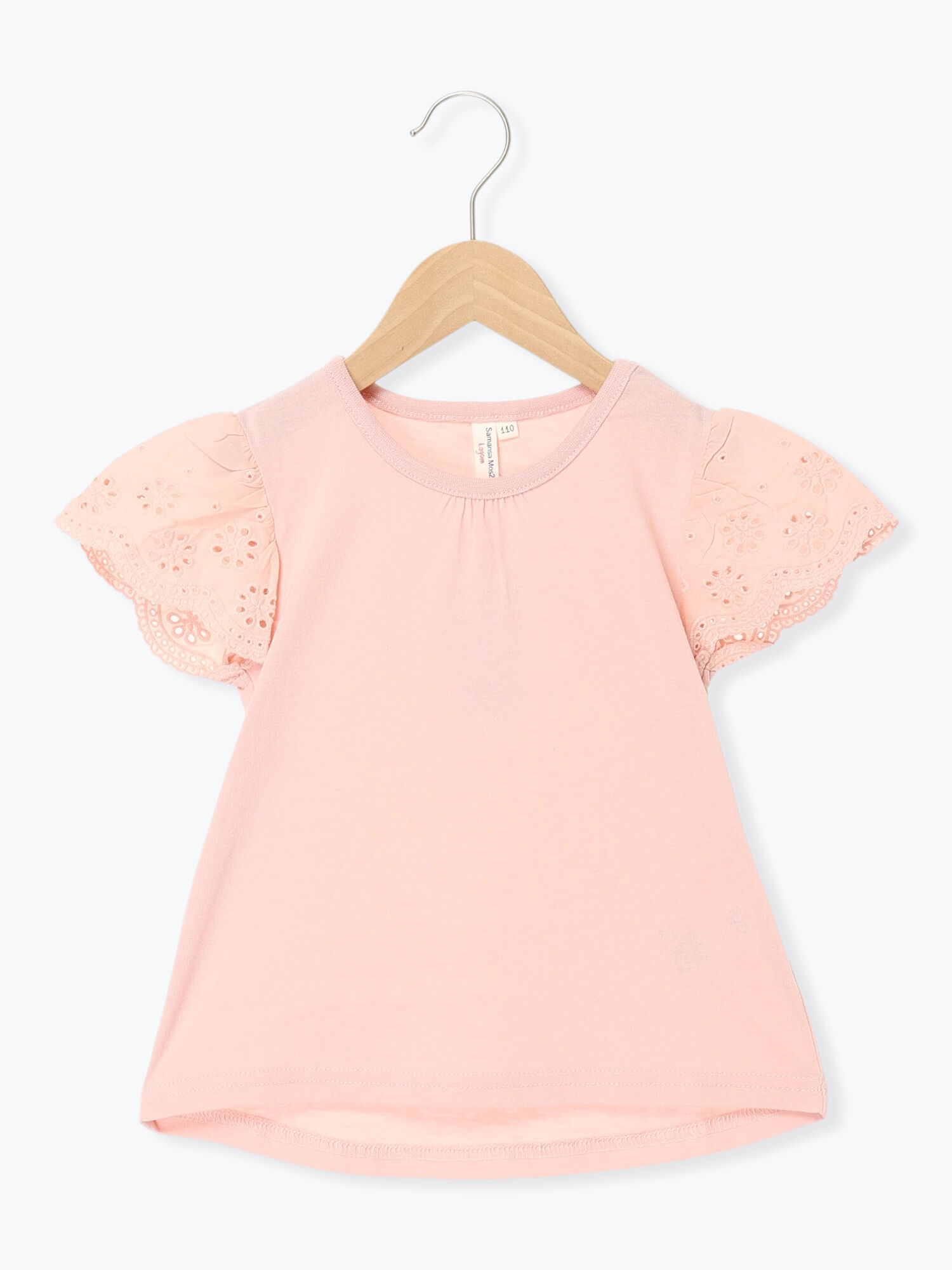 セール】 【吸水速乾】袖レースTシャツ（オフホワイト/ピンク/トップス