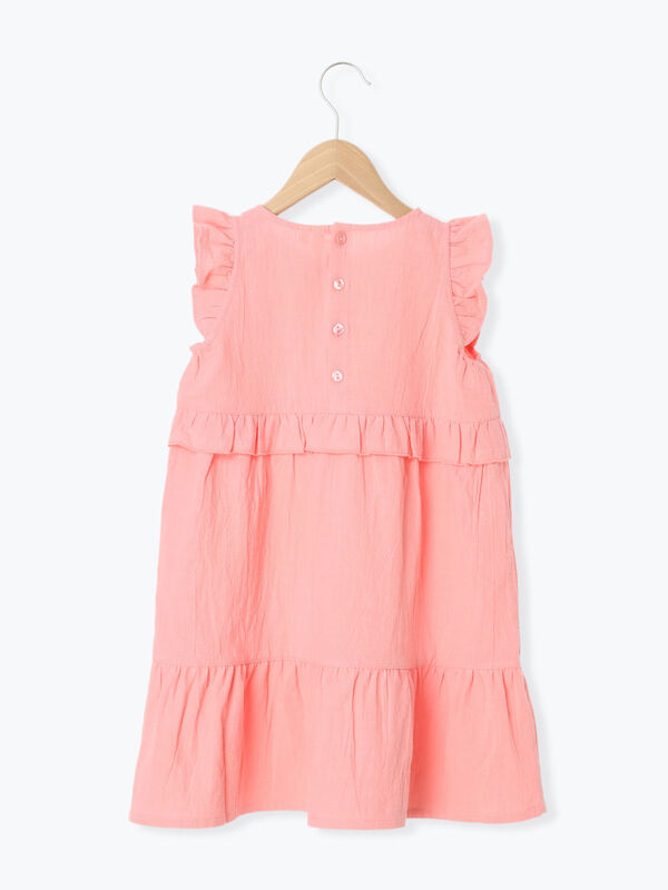 BabyDior コーラルピンク フリルワンピース 18m ☆肩フリルワンピース（ピンク/サックスブルー/ワンピース/ワンピース