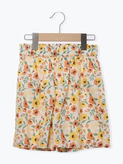 花柄ショートパンツ(セットアップ可)（オフホワイト/ネイビー/ボトムス