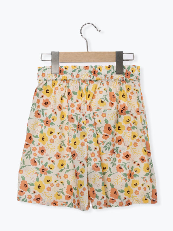 セール】 【140・150】花柄ショートパンツ(セットアップ可)（オフ