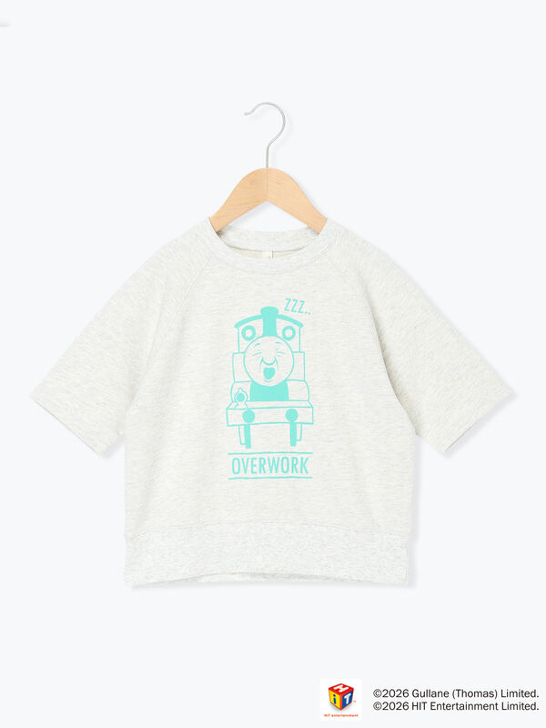 セール】 【きかんしゃトーマス】6分袖スウェットTシャツ（ボルドー