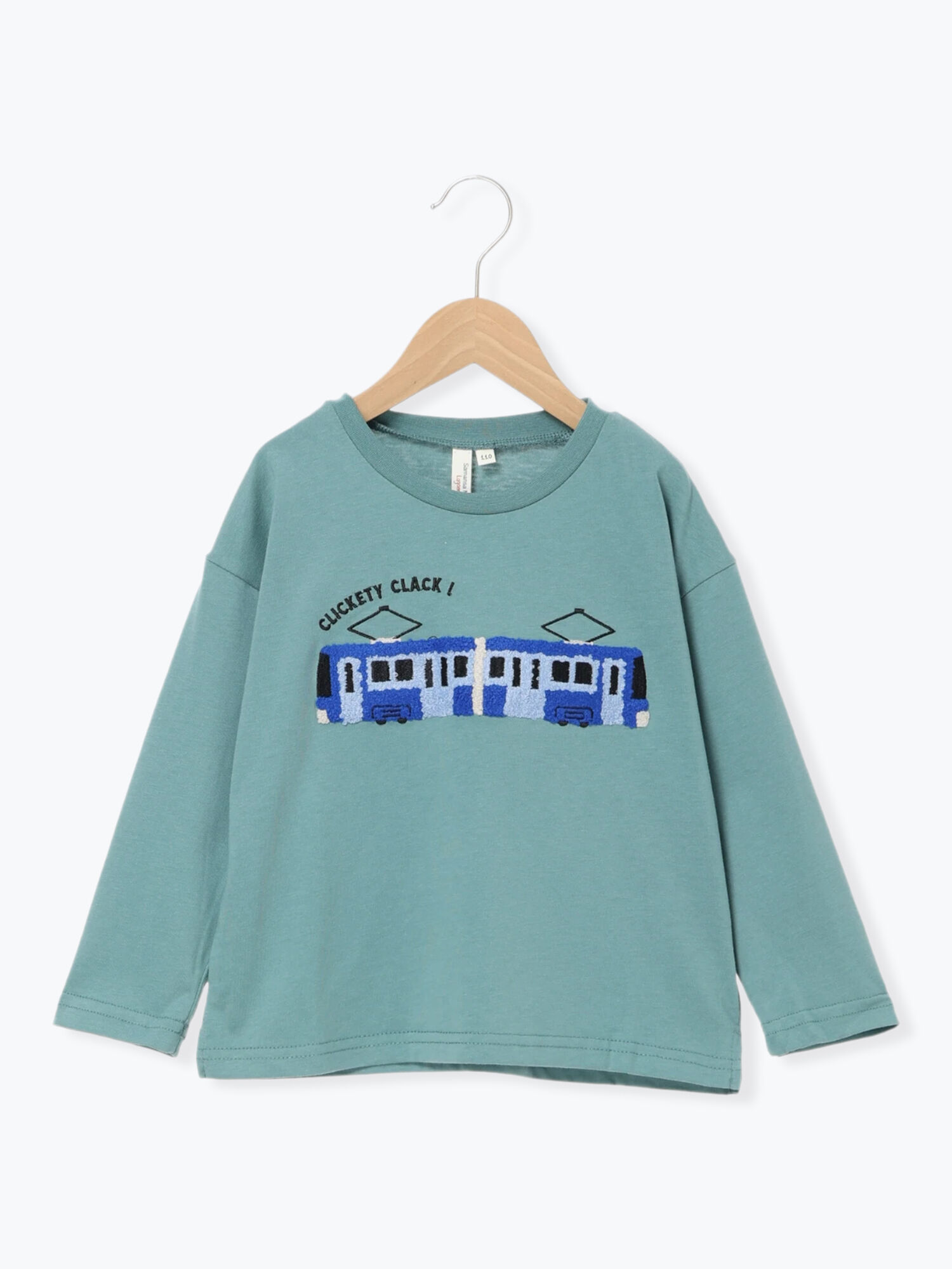セール】 電車さがら刺繍ロンT（レッド/グリーン/ブルー/トップス/T